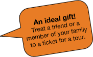  An ideal gift! Treat a friend or a member of your family to a ticket for a tour.